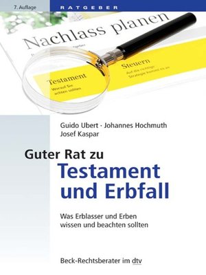 cover image of Guter Rat zu Testament und Erbfall